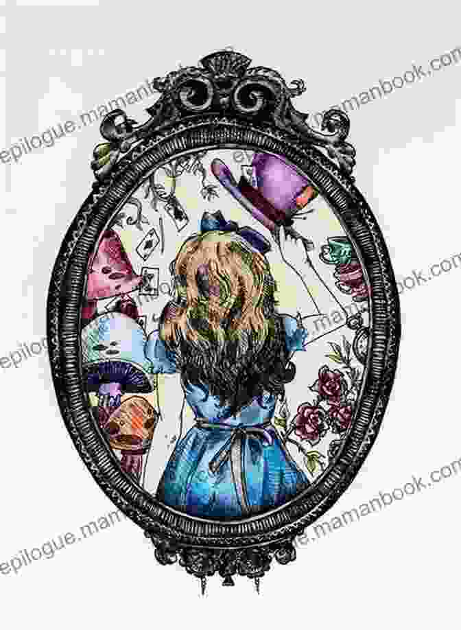 Alice Through The Looking Glass Illustration, Showing Alice Stepping Into A Mirror. Alice S Adventures In Wonderland Illustrated