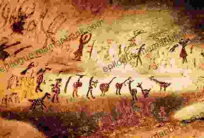 Ancient Cave Painting Depicting Shadow Puppetry Performance Shadow Puppets (The Shadow Saga 3)
