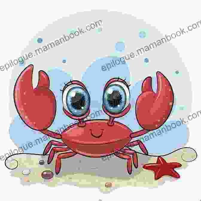 Crabby The Crab, A Cheerful Red Crab With Big Eyes And A Friendly Smile, Sits On A Rock By The Ocean, Holding A Book In His Claw. Crabby The Crab (Beginner Early Readers 2)