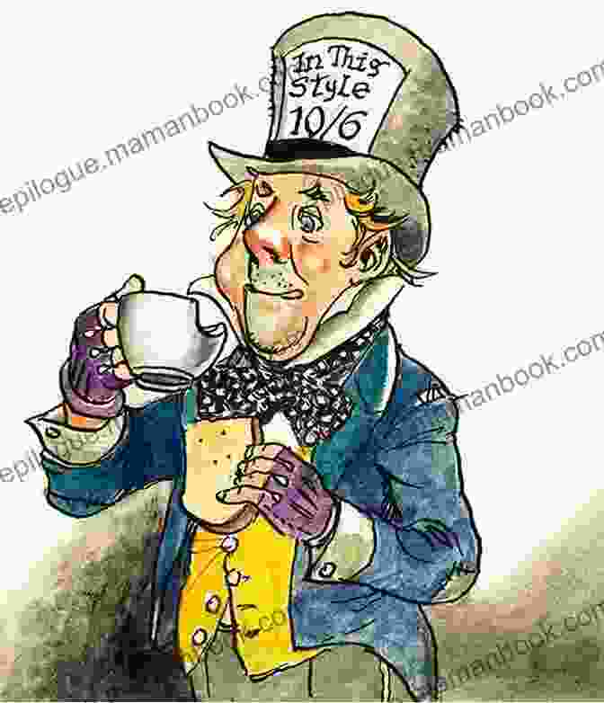 Mad Hatter Illustration, Showing The Eccentric Character With His Teacup And Mischievous Grin. Alice S Adventures In Wonderland Illustrated